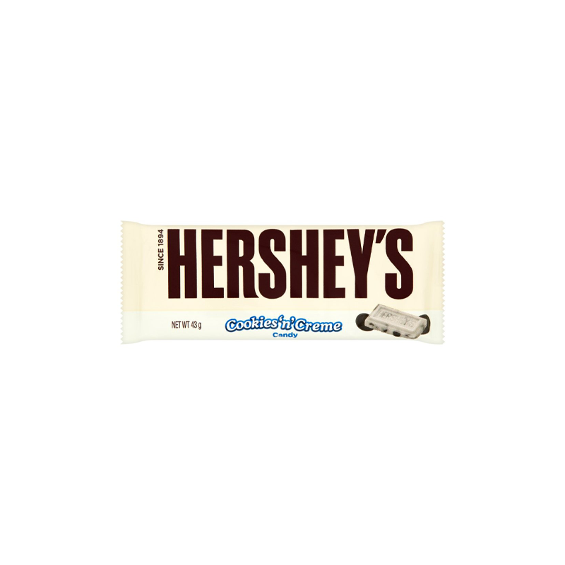Hersheys Cookies & Cream Bar 40G - Case Qty - 24
