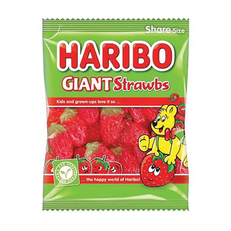 Haribo Giant Strawbs 160G - Case Qty - 12