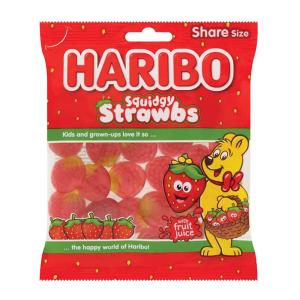Haribo Squidgy Strawbs 160G – Case Qty – 12