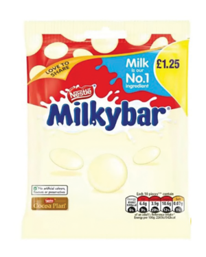 Milkybar Giant Buttons 85G Bag Pmp £1.25 – Case Qty – 12
