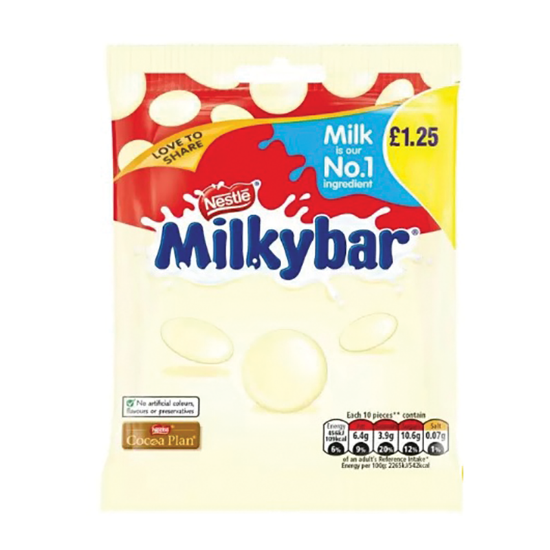 Milkybar Giant Buttons 85G Bag Pmp £1.25 - Case Qty - 12