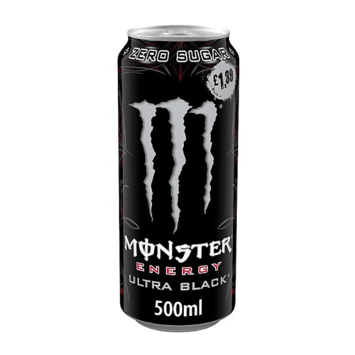 Monster Ultra Black 500Ml - Case Qty - 12
