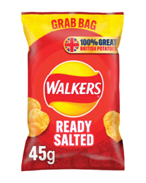 Walkers Grab Bag Ready Salted 45G – Case Qty – 32