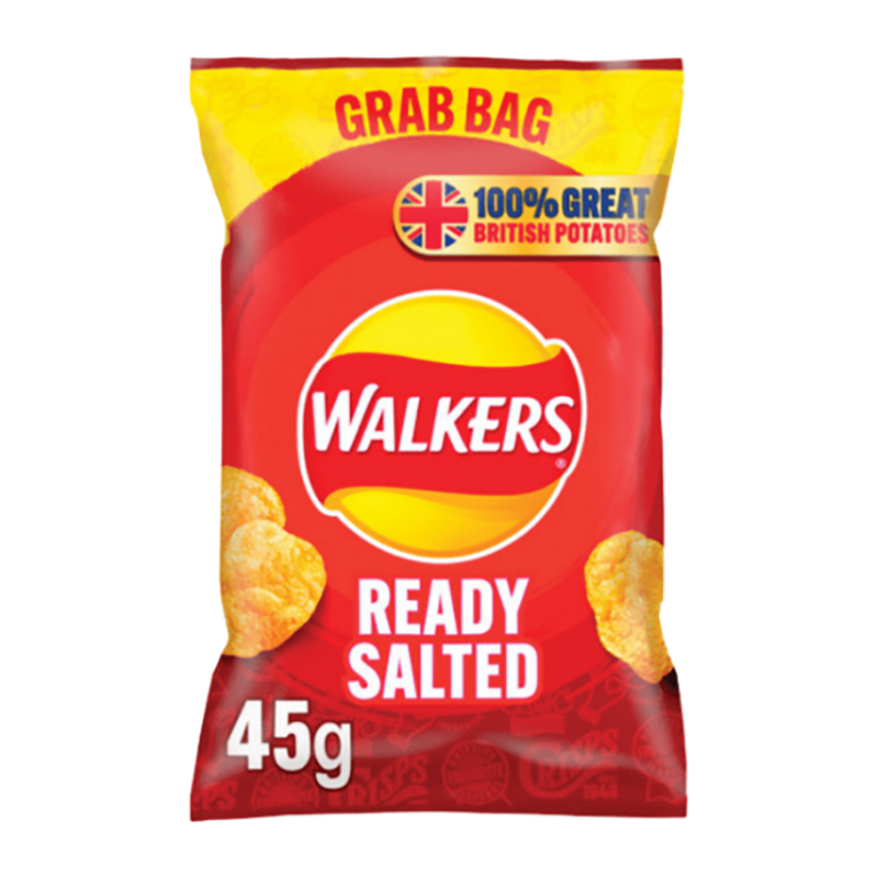 Walkers Grab Bag Ready Salted 45G - Case Qty - 32