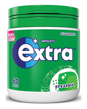 Wrigleys Extra Spearmint Gum 60 Bottle – Case Qty – 6