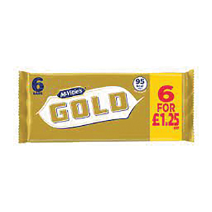 Mcvities Gold Bars 6 Pack Pm £1.25 – Case Qty – 12