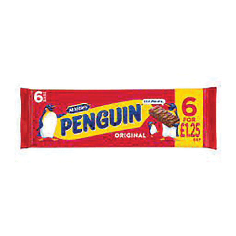 Penguins 6Pk Pm £1.25 - Case Qty - 12