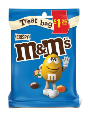 M&M’S Crispy Treat Bag 77G £1.25 – Case Qty – 16