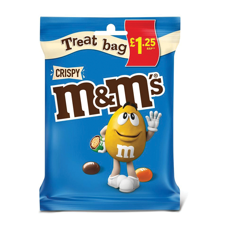 M&M'S Crispy Treat Bag 77G £1.25 - Case Qty - 16