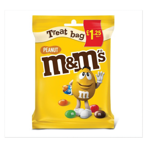 M&M'S Peanut Treat Bag 82G £1.25 - Case Qty - 16