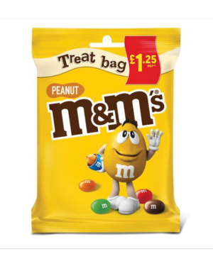 M&M’S Peanut Treat Bag 82G £1.25 – Case Qty – 16