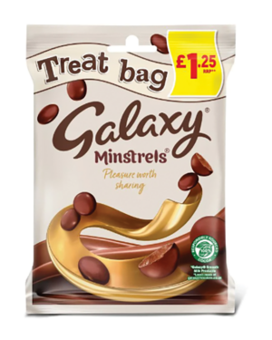 Galaxy Minstrels Treat Bag 80G £1.25 – Case Qty – 20