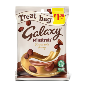 Galaxy Minstrels Treat Bag 80G £1.25 – Case Qty – 20