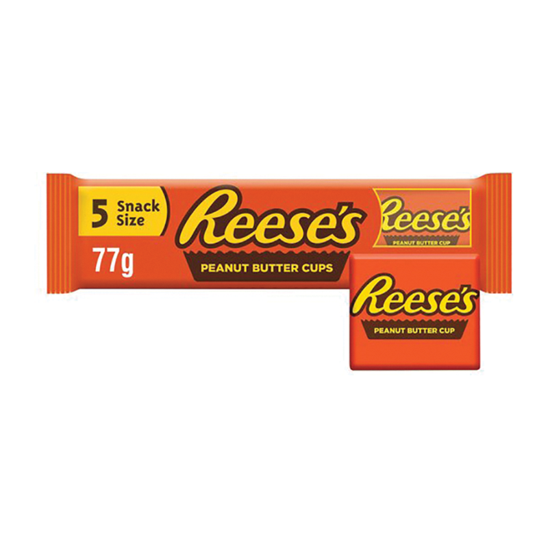 Reeses Peanut Butter Cup 5 Pack 77G - Case Qty - 18