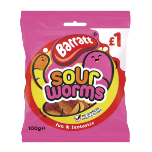 Barratt Sour Worms Pmp £1 – Case Qty – 12