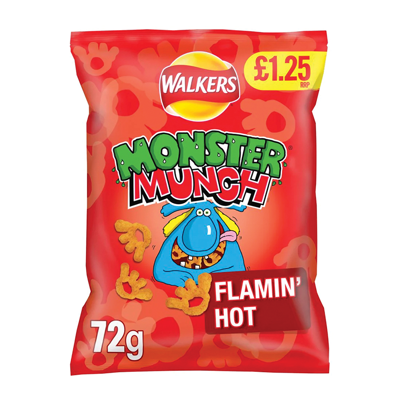 Monster Munch Flamin' Hot  Pm 1.25 - Case Qty - 15