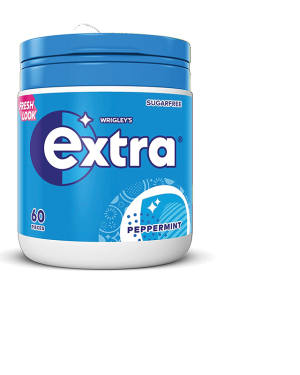 Wrigleys Extra Peppermint Gum 60 Bottle – Case Qty – 6