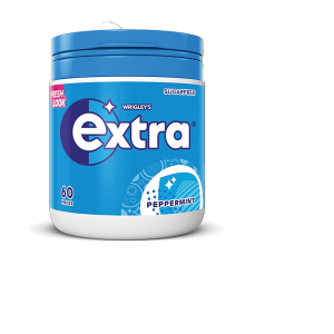 Wrigleys Extra Peppermint Gum 60 Bottle – Case Qty – 6
