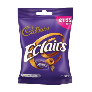Cadburys Choc Eclairs Bag 130G £1.25 – Case Qty – 12