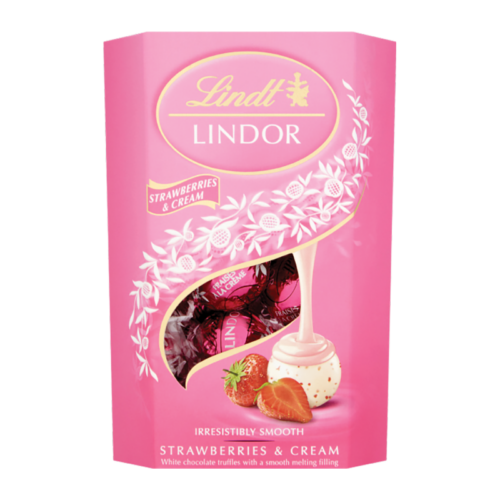 Lindor Strawberries & Cream Cornet 200G - Case Qty - 8