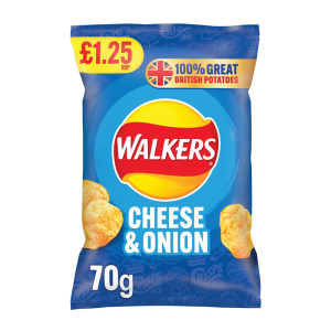 Walkers Cheese & Onion 70G Pm 1.25 – Case Qty – 15