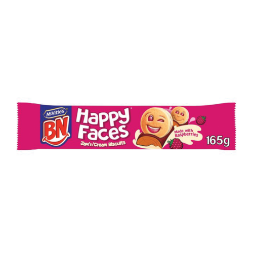 Bn Happy Faces Jam & Cream 165G - Case Qty - 24