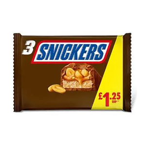 Snickers Snacksize 3Pk Pm £1.25 – Case Qty – 22