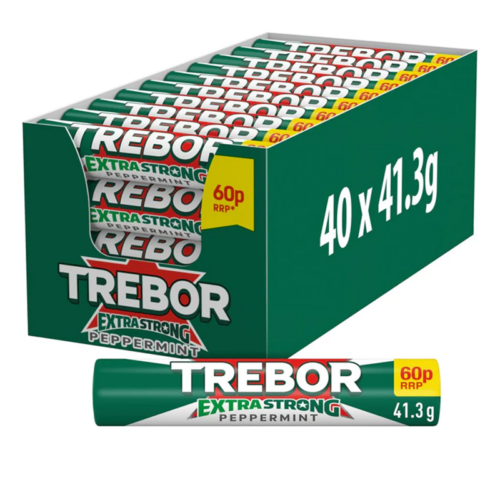 Trebor Extra Strong Peppermint Roll Pm 60P - Case Qty - 40