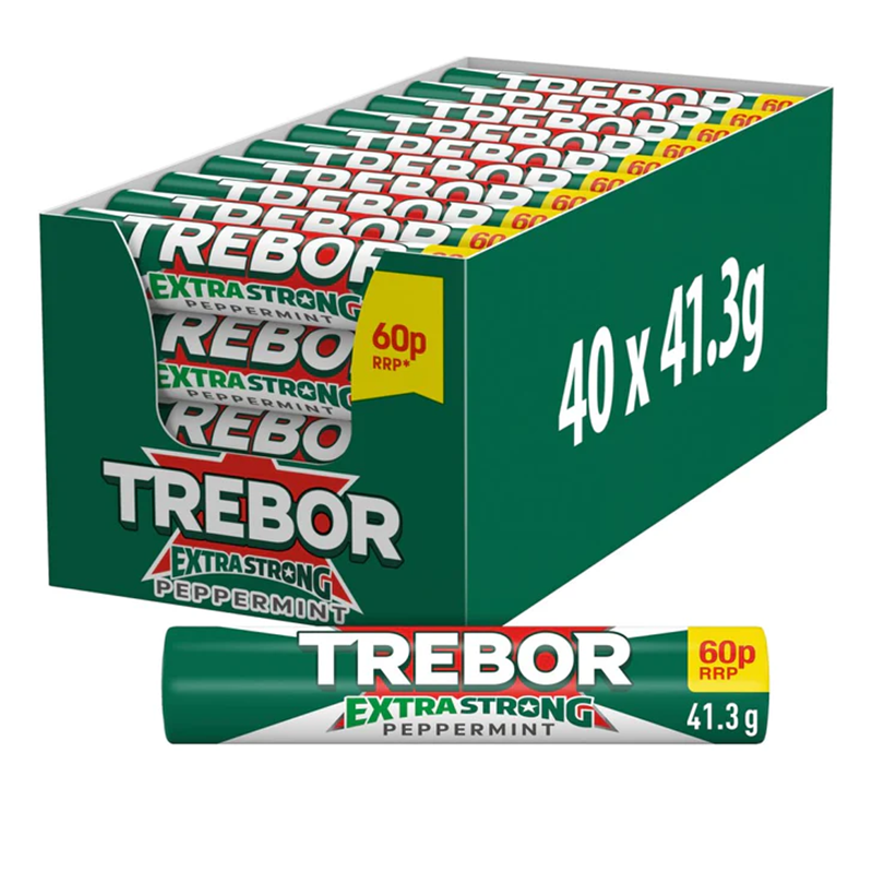 Trebor Extra Strong Peppermint Roll Pm 60P - Case Qty - 40