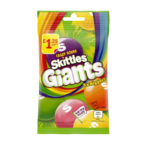 Skittles Giants Sour Bag 116G Pm £1.25 – Case Qty – 14