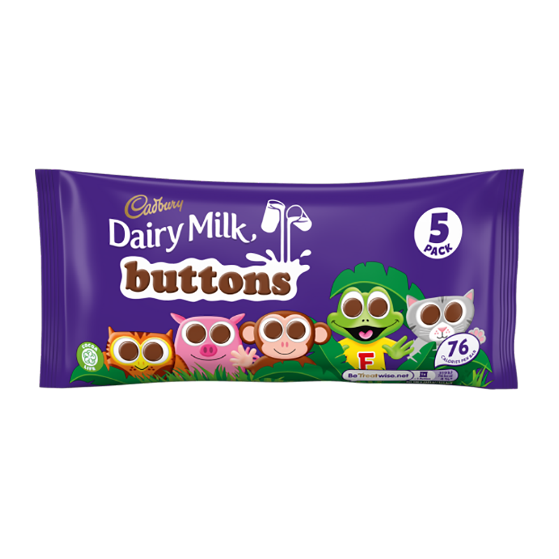 Cadburys Choc Buttons 5Pk 70G - Case Qty - 16