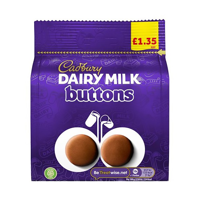 Cadburys Giant Buttons 95G £1.35 - Case Qty - 10