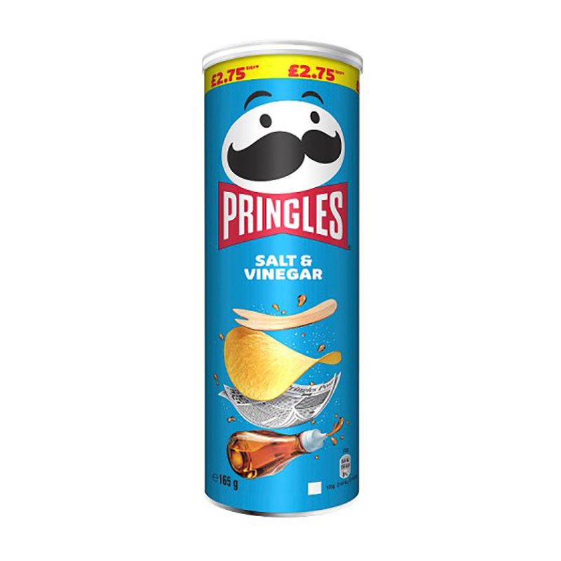 Pringles Salt & Vinegar 165G 2.75 - Case Qty - 6