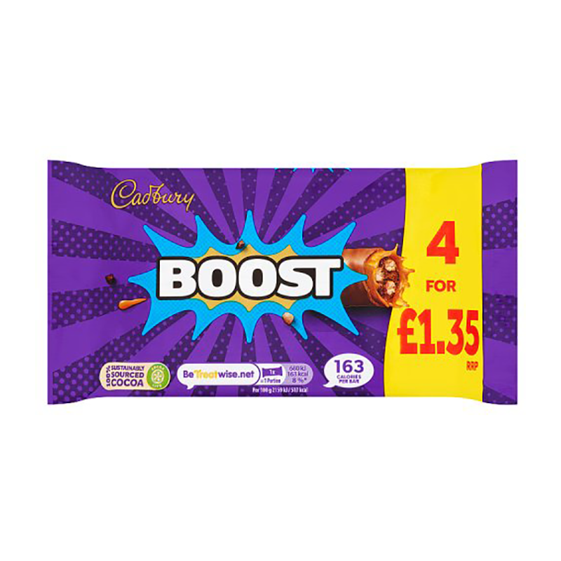 Cadbury Boost 4Pk Pm £1.35 - Case Qty - 9