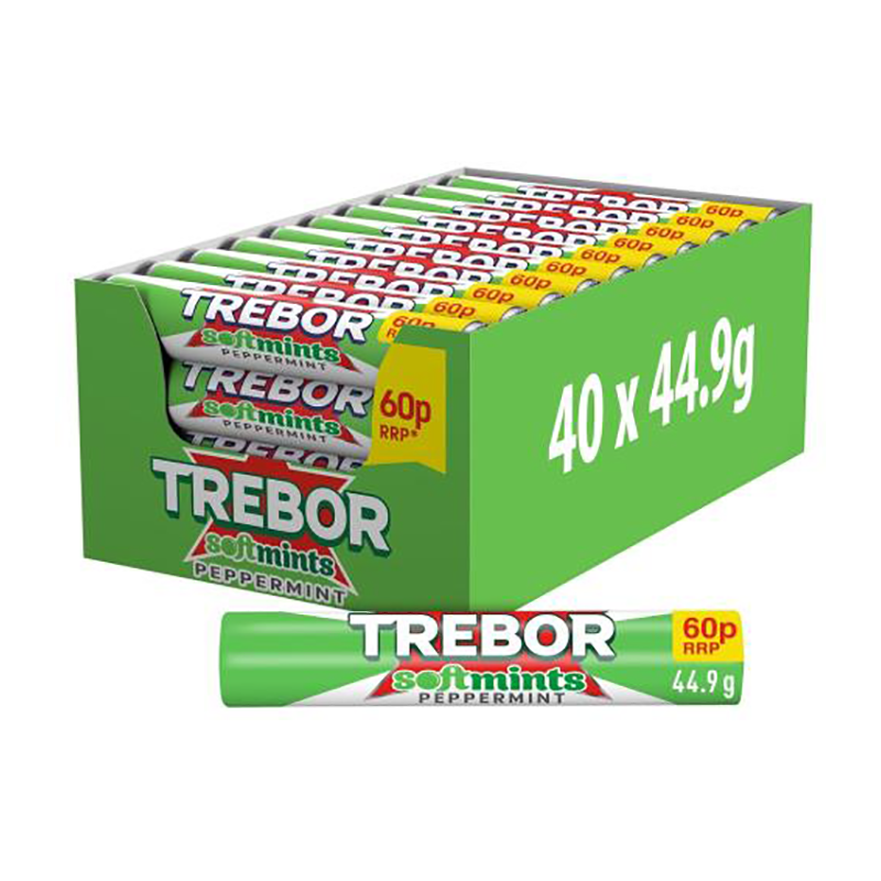 Trebor Softmint Peppermint Roll Pm 60P - Case Qty - 40