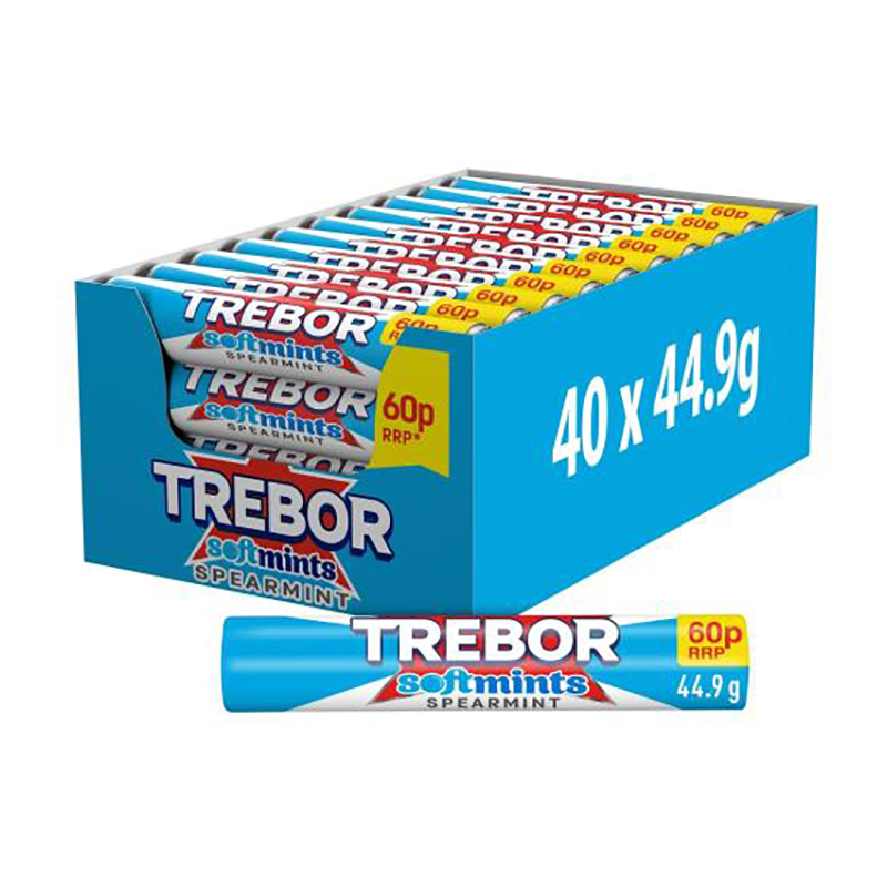 Trebor Softmints Spearmint Roll Pm 60P - Case Qty - 40