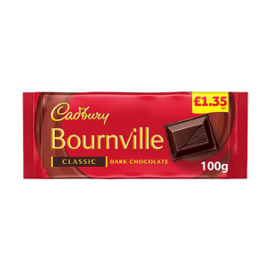Cadburys Bournville 100G Pmp £1.35 – Case Qty – 18