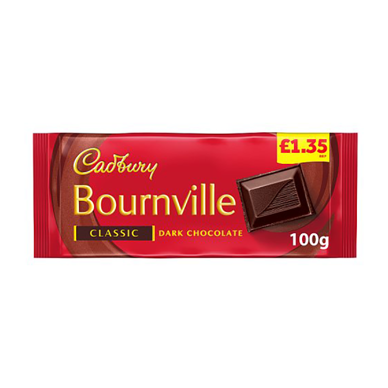 Cadburys Bournville 100G Pmp £1.35 - Case Qty - 18