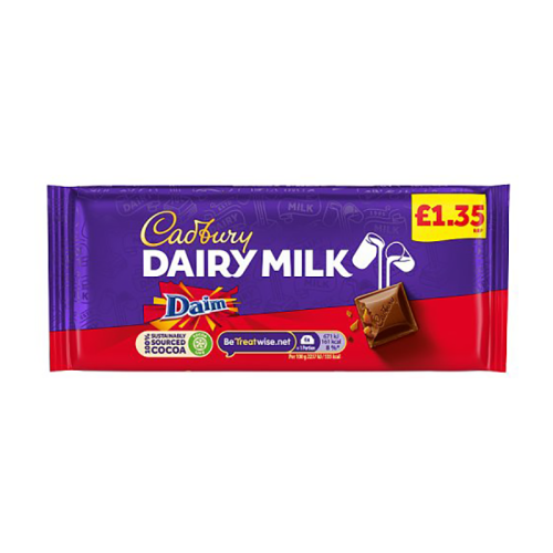 Cadburys Dairy Milk Daim 120G £1.35 - Case Qty - 18