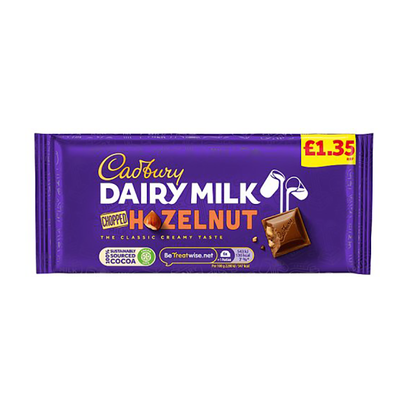 Cadburys Chopped Nut Pmp £1.35 - Case Qty - 22