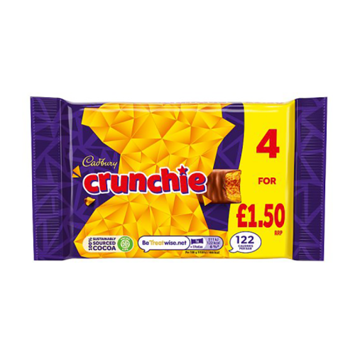 Cadbury Crunchie 4Pk Pm £1.50 - Case Qty - 10