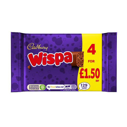 Cadbury Wispa 4Pk Pm £1.50 - Case Qty - 11