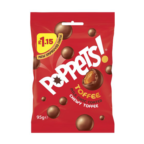 Poppets Toffee Milk Choc 95G Pm £1.15 - Case Qty - 10