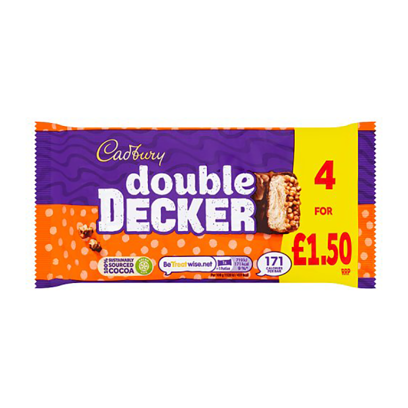 Cadbury Double Decker 4Pk Pm £1.50 - Case Qty - 8