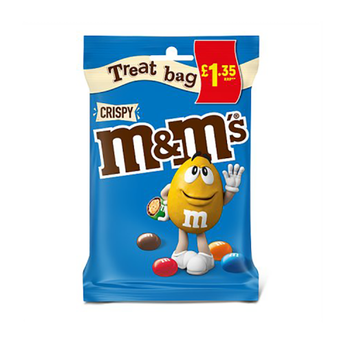 M&M'S Crispy Treat Bag 77G £1.35 - Case Qty - 16