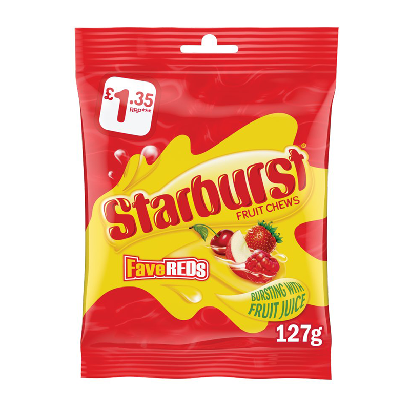Starburst Fave Reds 127G Pm £1.35 - Case Qty - 12