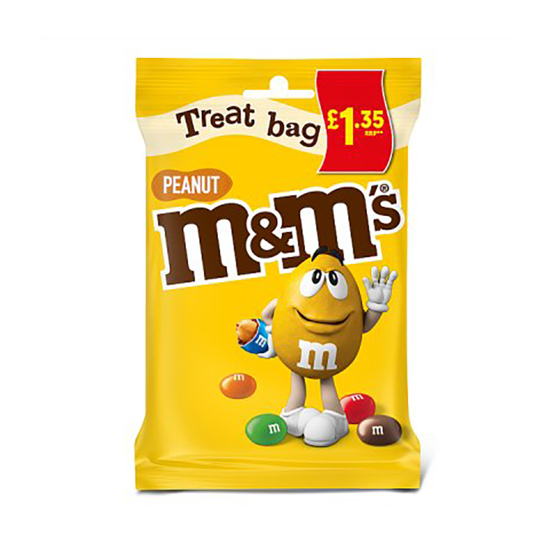 M&M'S Peanut Treat Bag 82G £1.35 - Case Qty - 16