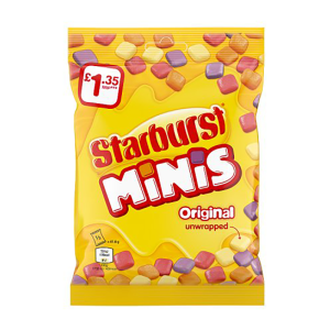 Starburst Minis Original 125G Pm £1.35 – Case Qty – 12