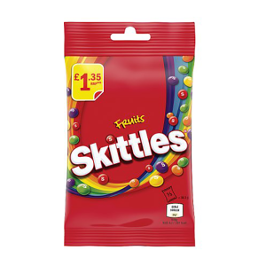 Skittles Fruits Bag 109G Pm £1.35 – Case Qty – 14