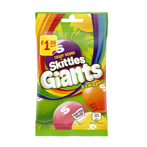 Skittles Crazy Sours Bag 109G Pm £1.35 – Case Qty – 14